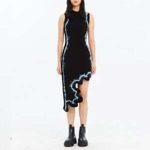 WinWin Black and Blue Asymmetrical Dress